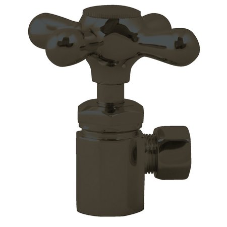 WESTBRASS Cross Handle Angle Stop Shut Off Valve 1/2-Inch IPS Inlet W/ 3/8-Inch Compression Outlet in Oil Rub D103X-12